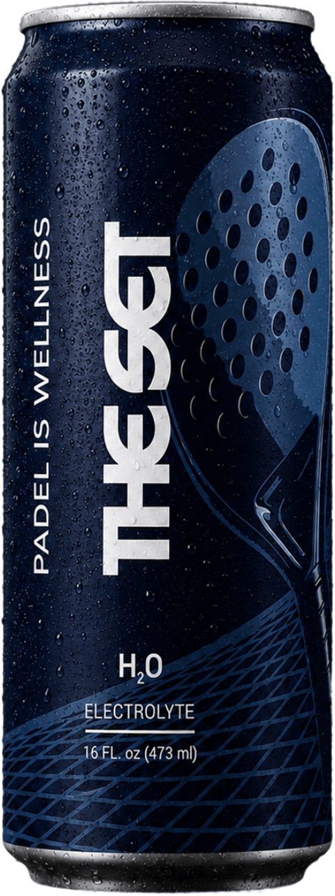 The Set padel wellness electrolyte water can